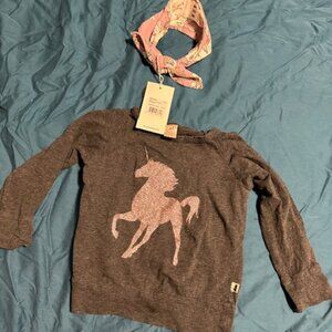 LIttle and LIvely unicorn shirt and Hux unicorn headband